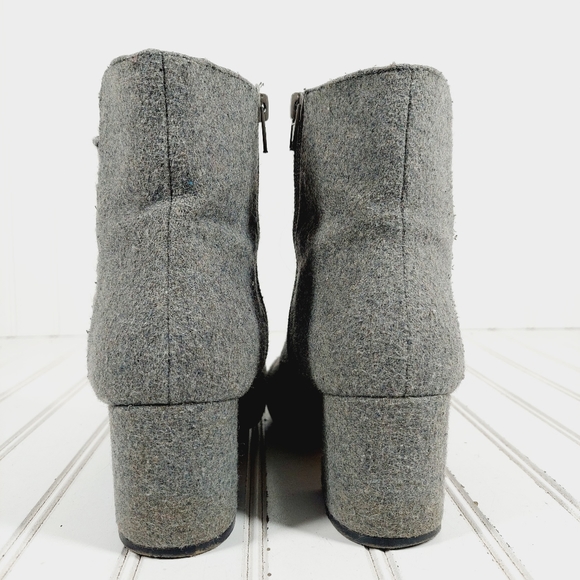 Nine West Qualner Grey Fabric Round Toe Block Heel Ankle Boots H897 - Picture 6 of 13